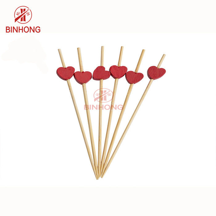 Meyve İçin Renkli Kalp Kafası 18cm Bambu Yiyecek Alır