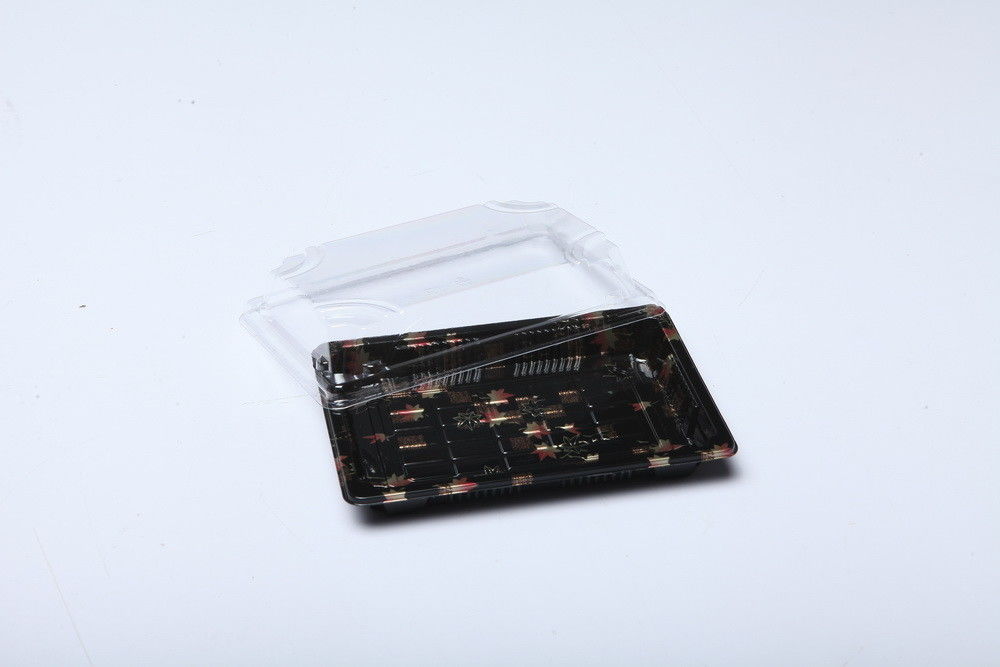 Kaymaz Tek seferlik yemek kapaklı mühürlü plastik sushi tepsisi