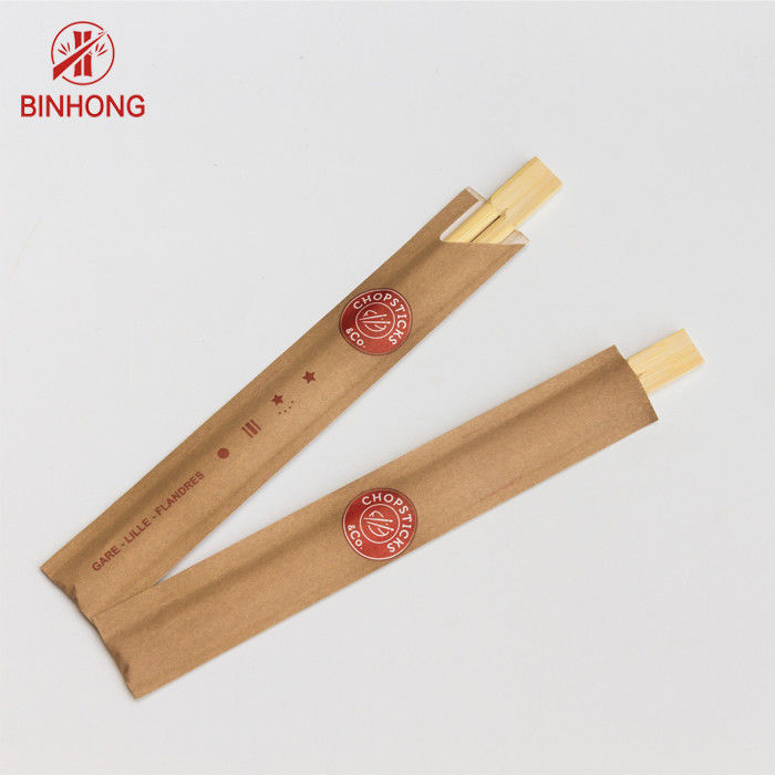 Yarım Kağıt Bambu Yemek Çubukları Paket Servis Tek kullanımlık yemek çubukları Özelleştirmeyi destekler