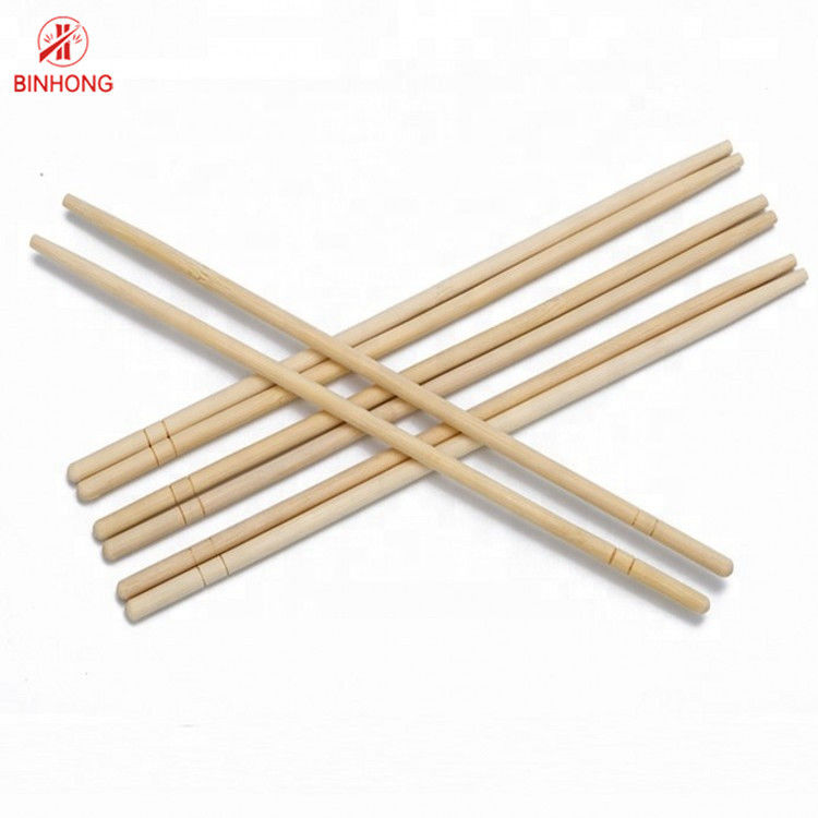 Çin Çevre Dostu Tek Kullanımlık Bambu Çubuklar Doğal Yuvarlak Çubuklar 21cm