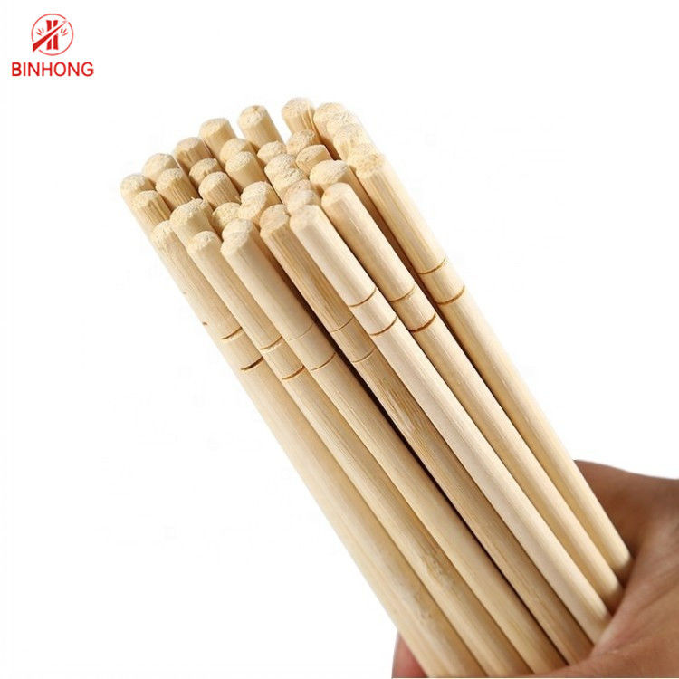 Çin Çevre Dostu Tek Kullanımlık Bambu Çubuklar Doğal Yuvarlak Çubuklar 21cm