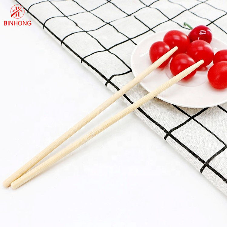 Çin Çevre Dostu Tek Kullanımlık Bambu Çubuklar Doğal Yuvarlak Çubuklar 21cm
