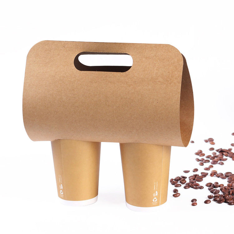 350g Kraft Tekli Çift Kupa Paket Servis Kahve Fincanı Tutucu