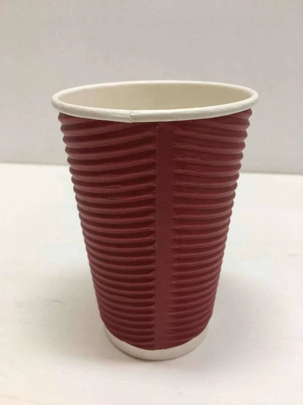 8oz Dalgalanma Tek Kullanımlık Kahve Kağıt Kupası Biyobozunur