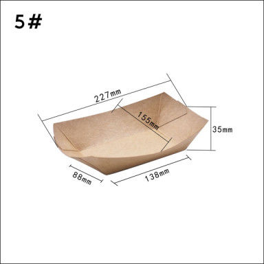 100280 530ml Tavuk Pirinç Çiçeği İçin Kraft Kağıt Tekne Konteyner