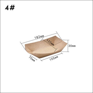 100280 530ml Tavuk Pirinç Çiçeği İçin Kraft Kağıt Tekne Konteyner