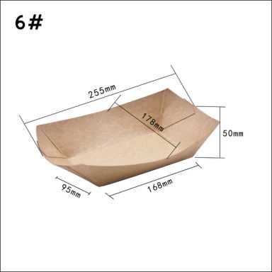 100280 530ml Tavuk Pirinç Çiçeği İçin Kraft Kağıt Tekne Konteyner
