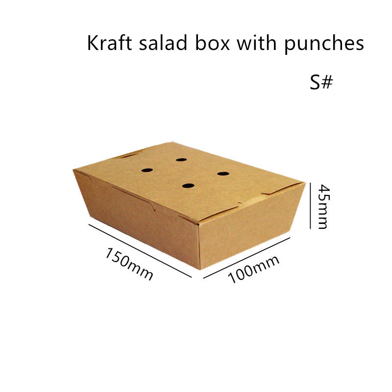Salata Kraft Kağıdı Zımbalı Tek Kullanımlık Mikrodalgada Kullanılabilir Kutu Take Away