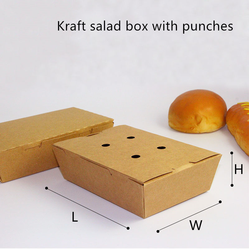 Salata Kraft Kağıdı Zımbalı Tek Kullanımlık Mikrodalgada Kullanılabilir Kutu Take Away