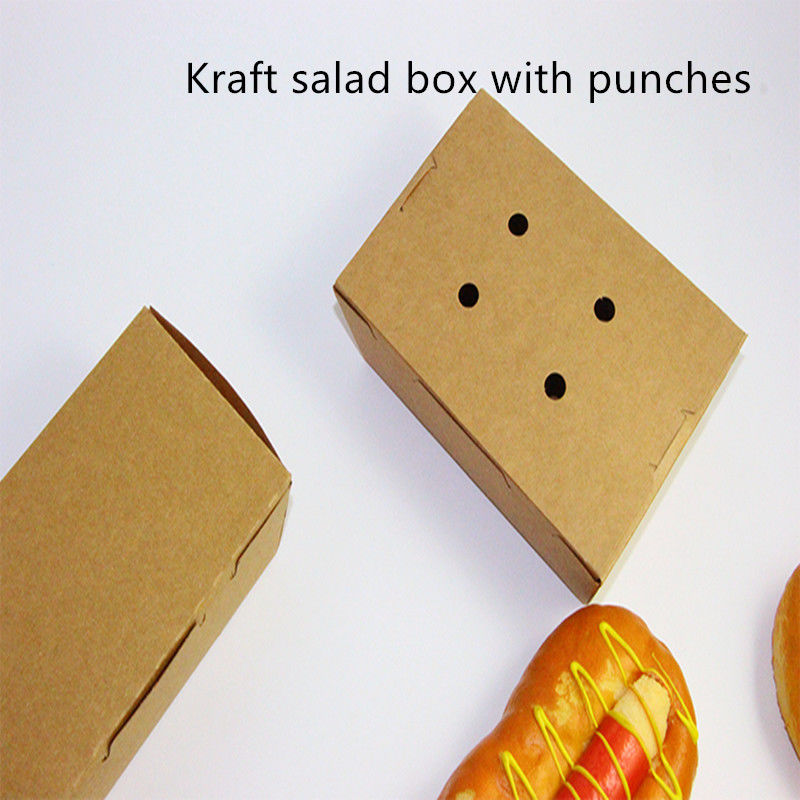 Salata Kraft Kağıdı Zımbalı Tek Kullanımlık Mikrodalgada Kullanılabilir Kutu Take Away