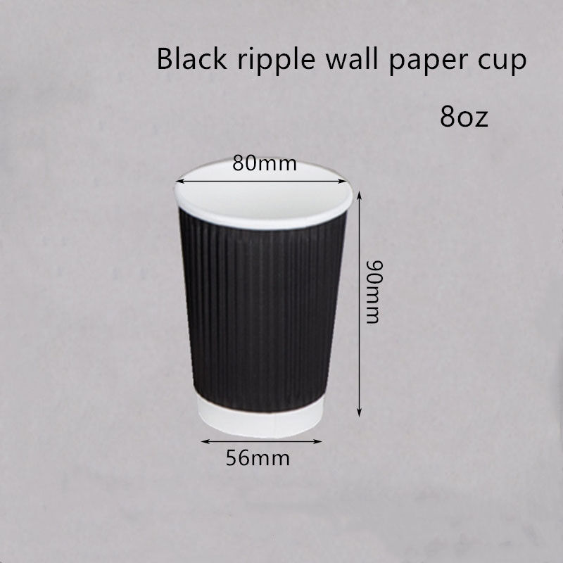 Oluklu 250gsm 300gsm Kraft Kağıt Kahve İçme Bardağı Tek Kullanımlık