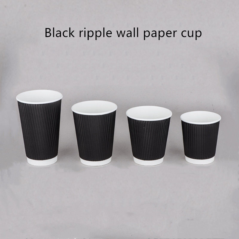 Oluklu 250gsm 300gsm Kraft Kağıt Kahve İçme Bardağı Tek Kullanımlık