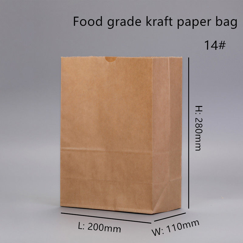 Kare Tabanlı Tek Kullanımlık Kahverengi Kraft Fırın Torbaları