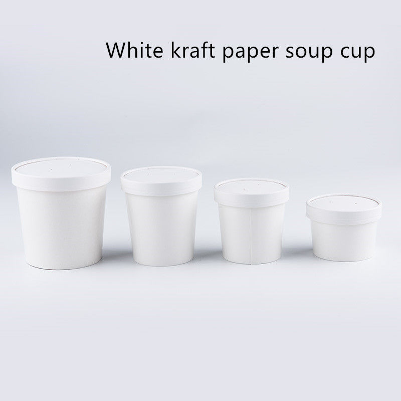 12oz 16oz 320gsm Beyaz Kraft Kağıt Eko Paket Servis Kapları