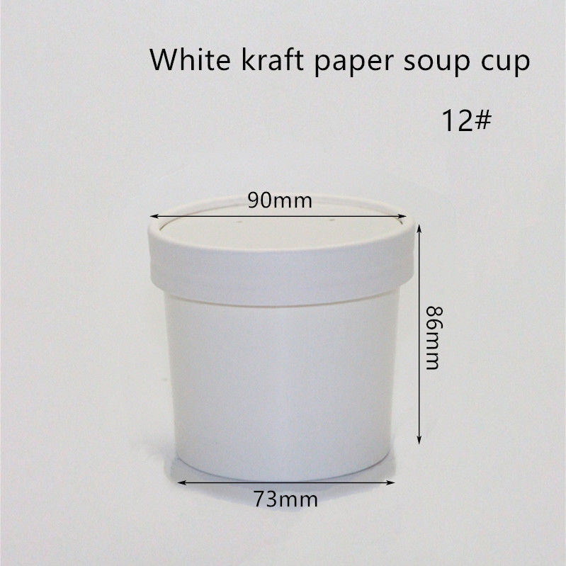 12oz 16oz 320gsm Beyaz Kraft Kağıt Eko Paket Servis Kapları
