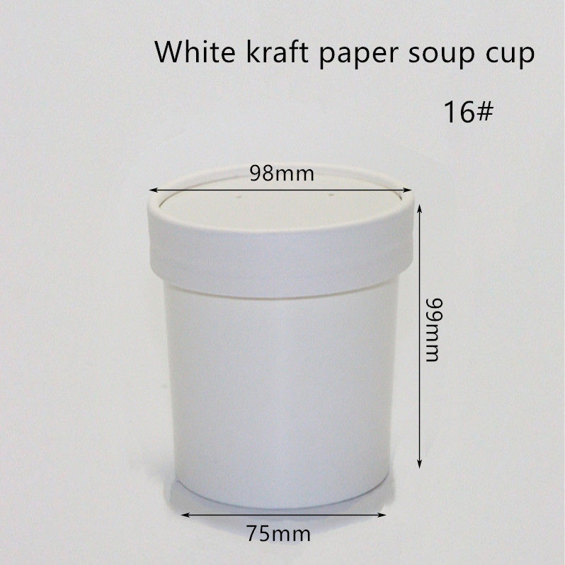 12oz 16oz 320gsm Beyaz Kraft Kağıt Eko Paket Servis Kapları