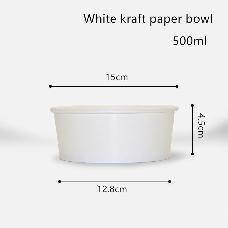 Salata için 500ml 750ml 1000ml 1300ml Tek Kullanımlık Beyaz Kraft Kağıt Kase