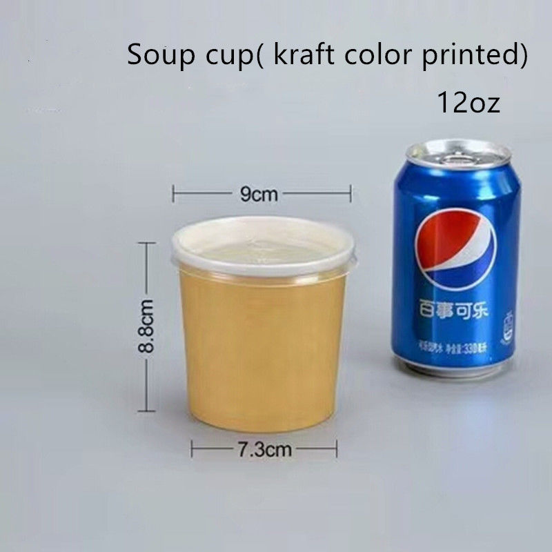 Şeffaf Kapaklı Neme Dayanıklı Kahverengi Kraft Dondurma Bardakları