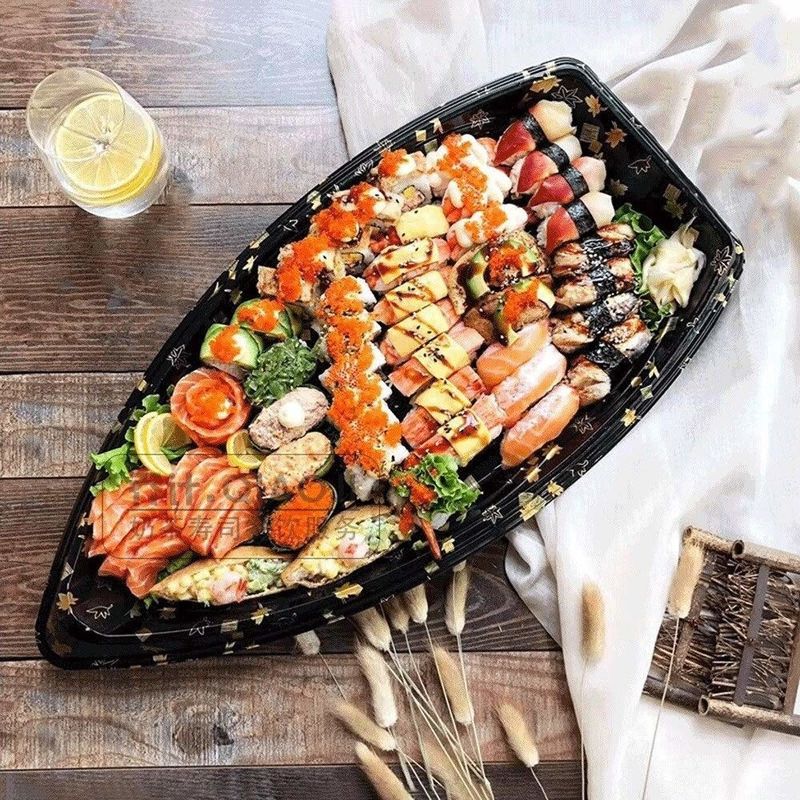 Geri Dönüşümlü Tek Kullanımlık Plastik Suşi Sashimi Tabağı