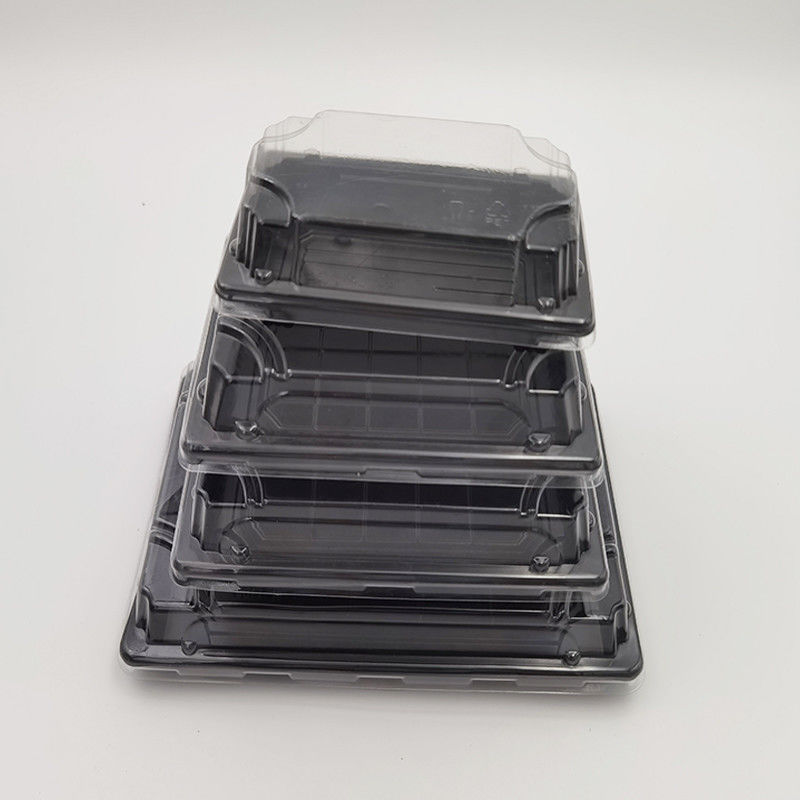 Şeffaf Kapaklı Tek Kullanımlık PS Plastik Suşi Tepsisi