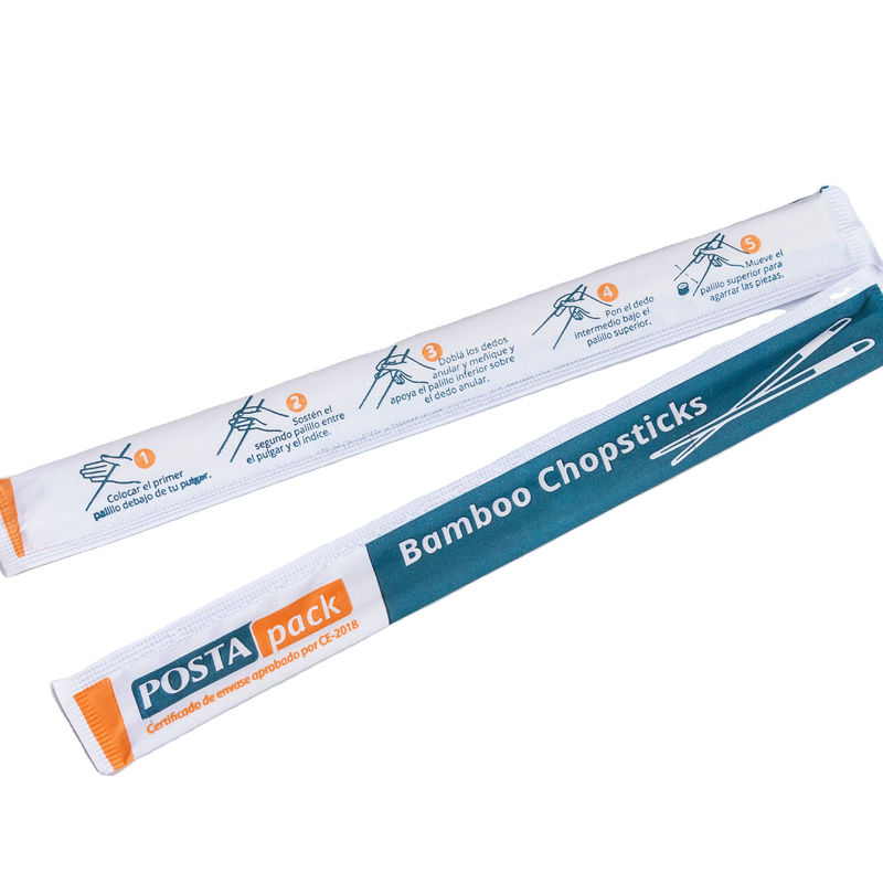 Eco Frindly Doğal Bambu Yemek Çubukları Kağıt Paketli Suşi Çubuğu