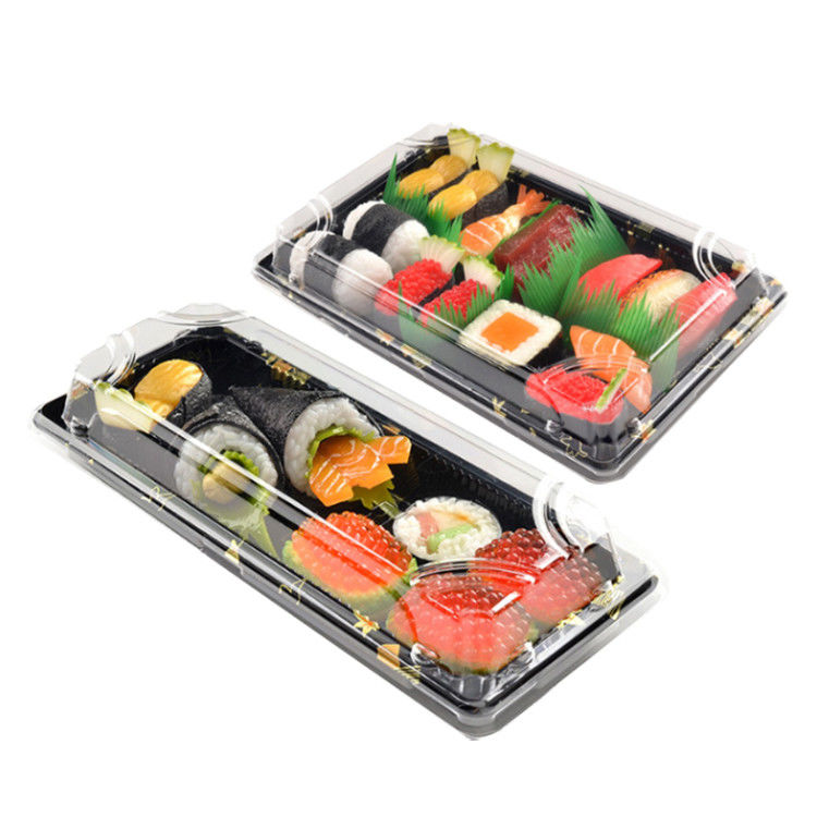 Sushi Paketleme Konteyneri Yiyecek Çıkarma Tek kullanımlık Tepsiler Taşıyıcı Depolama Rağı