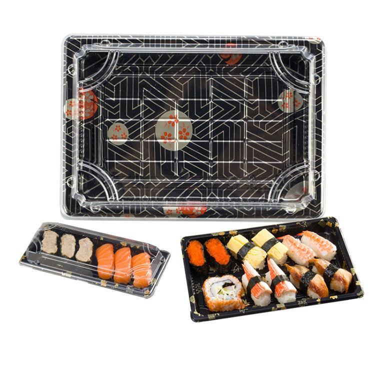 Sushi Paketleme Konteyneri Yiyecek Çıkarma Tek kullanımlık Tepsiler Taşıyıcı Depolama Rağı