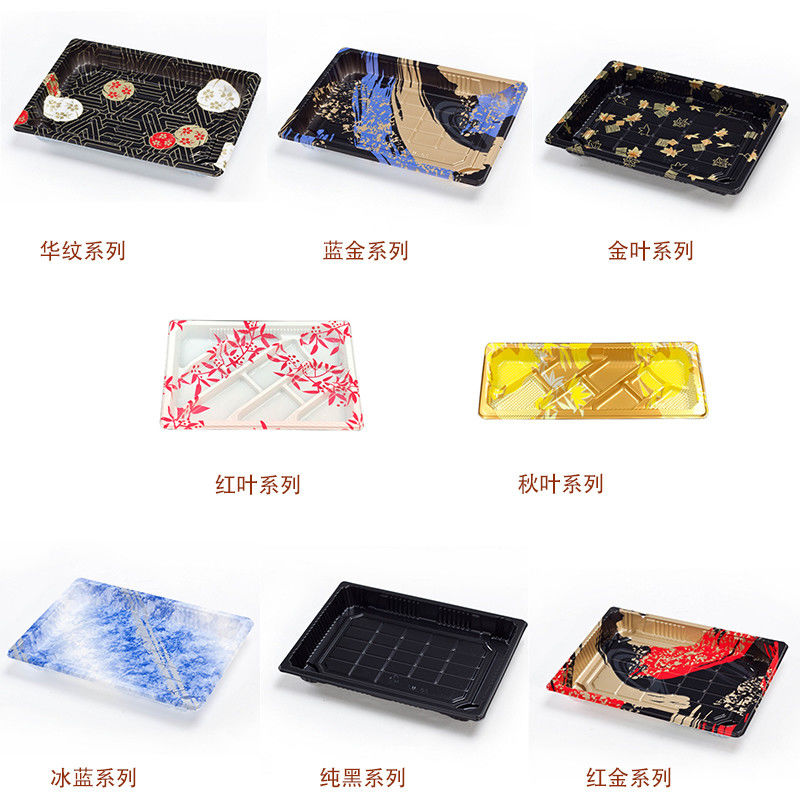 Sushi Paketleme Konteyneri Yiyecek Çıkarma Tek kullanımlık Tepsiler Taşıyıcı Depolama Rağı