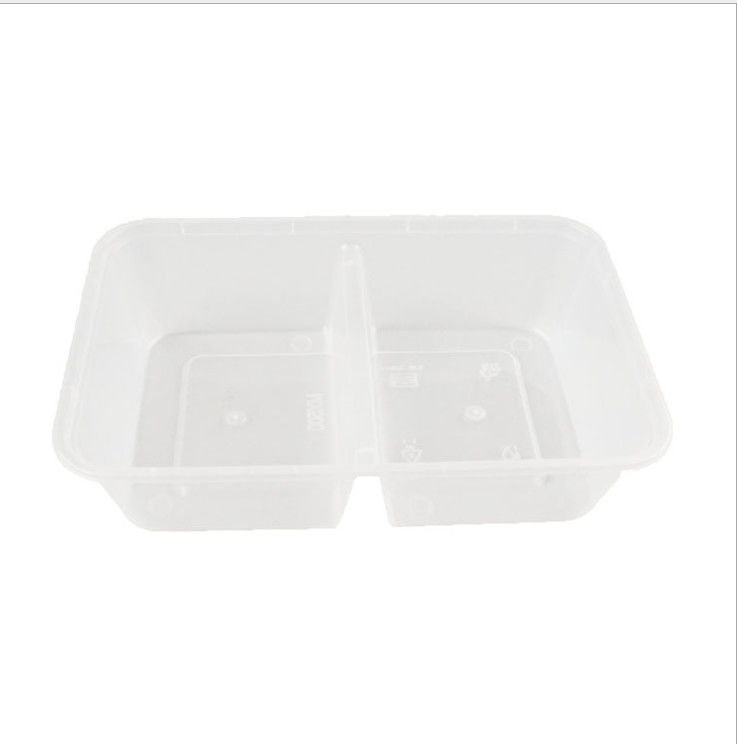 500ml 2 Bölmeli Paket Servis Tek Kullanımlık Kapaklı Gıda Kabı