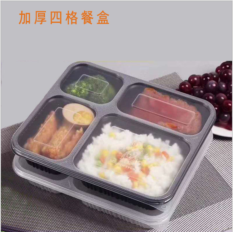 Tek Kullanımlık Kalınlaştırılmış Plastik Paket Servis Bento Kutusu Konteyner