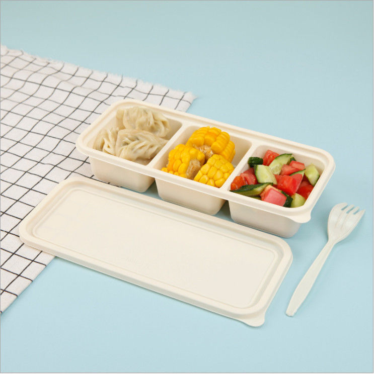 Mısır Nişastası Parçalanabilir Paket Servis Tek Kullanımlık Bento Kutusu