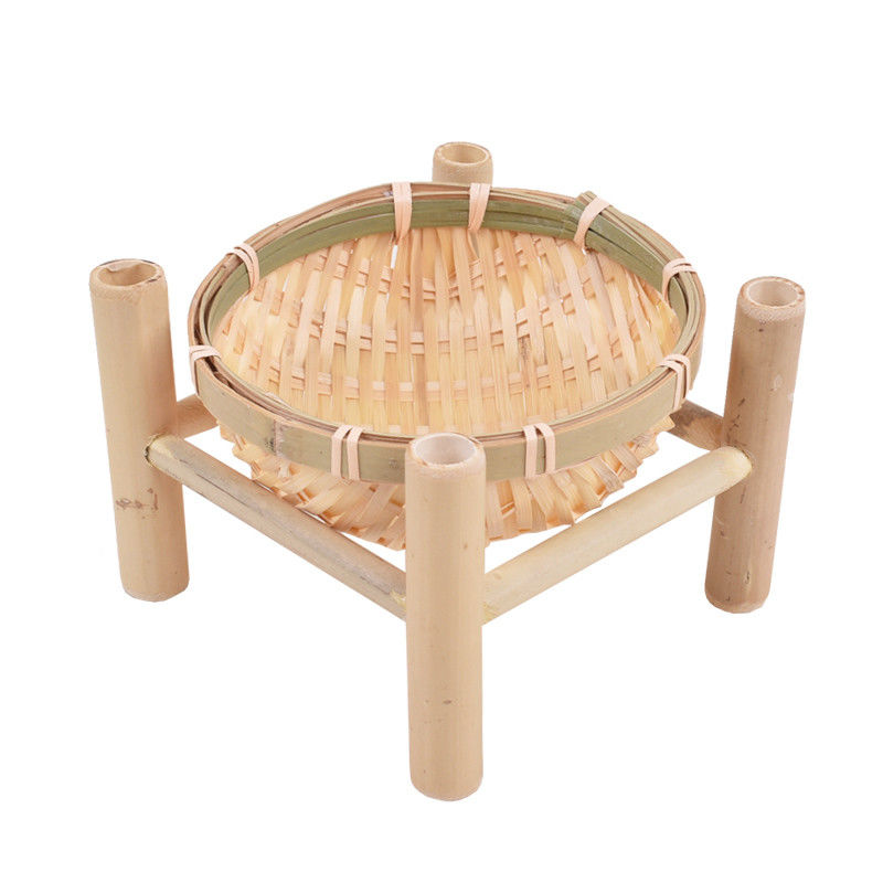 OPP Sarılmış Bambu Meyve Sepeti Hediyelik El Sanatları Doğal Bambu Sepet 17cm 19cm 23cm