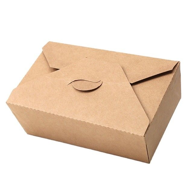 Çevre Dostu Kraft Kağıt Tek Kullanımlık Gıda Kabı Hızlı Paketleme Yağ Korumalı