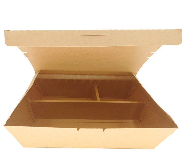 Bölmeli Tek Kullanımlık Kraft Kağıt Biyobozunur Paket Kaplar