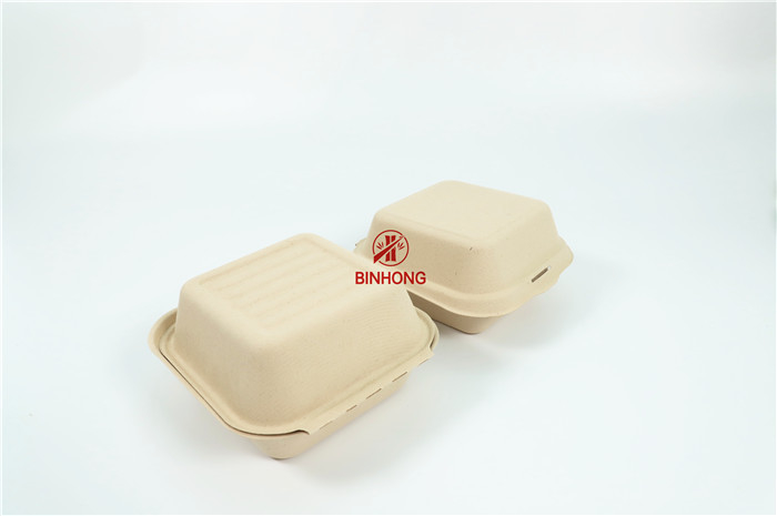 Kapaklı Biyobozunur Take Away Kutusu Sürdürülebilir Fast Food Paketleme