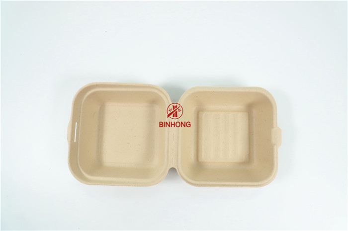 Kapaklı Biyobozunur Take Away Kutusu Sürdürülebilir Fast Food Paketleme