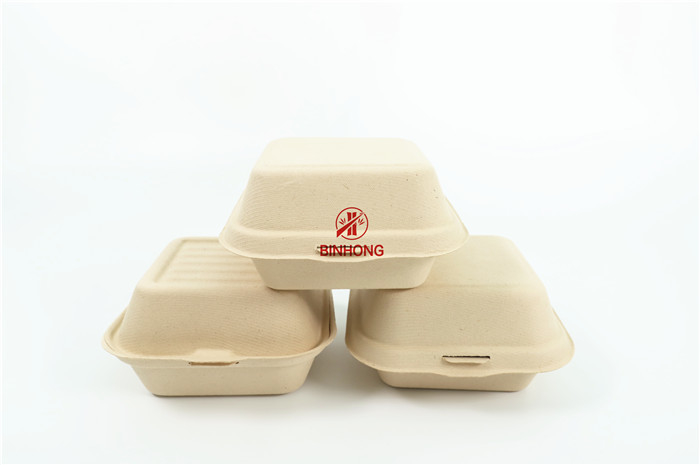 Kapaklı Biyobozunur Take Away Kutusu Sürdürülebilir Fast Food Paketleme