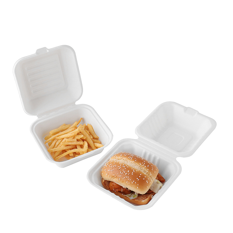 Geri Dönüşüm Take To Go Şeker Kamışı Bagasse Biyobozunur Take Away Kutusu Tek Kullanımlık