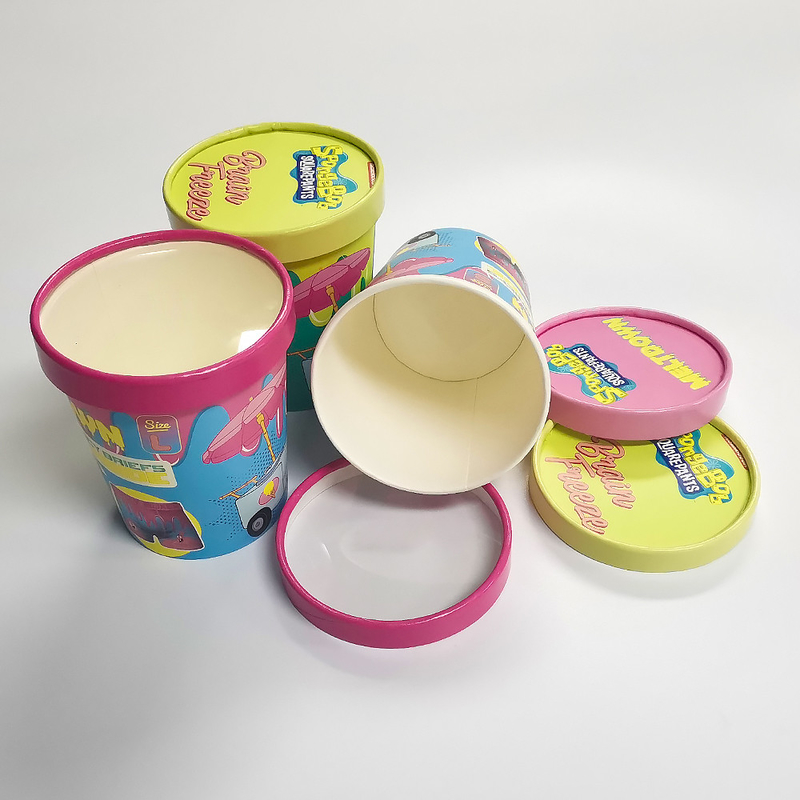 Kraft Kağıt Tek Duvar Dondurma Bardağı Biyobozunur 7oz 32oz