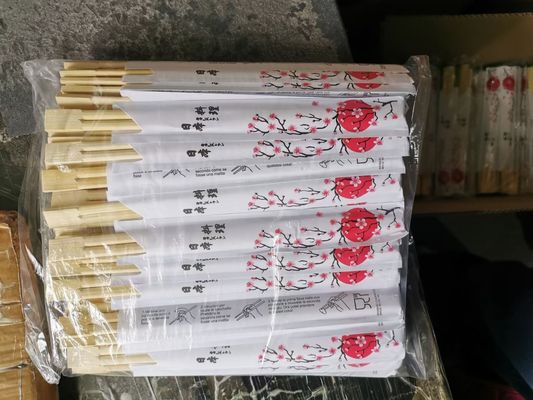 Özel Logolu Kağıt Paketli Suşi Doğal Bambu Tek Kullanımlık Yemek Çubukları